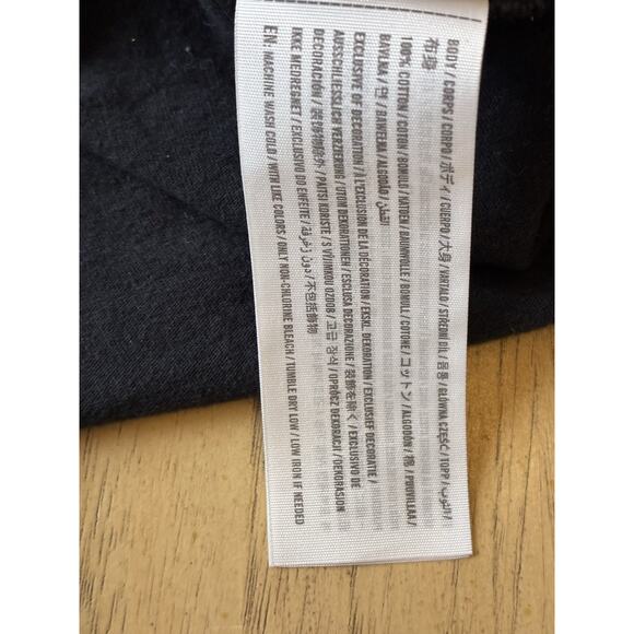 Y2K Abercrombie Fitch Black T Shirt Tie Front SOFT AF Tee Whimsygoth Whitchy L - Picture 11 of 12